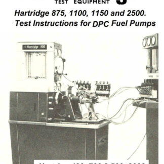 Hartridge Nozzle Testmaster Operation manual 1972 HH600-0 E