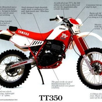 YAMAHA TT350 FACTORY REPAIR MANUAL 1985-2000 DOWNLOAD