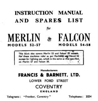 Frances Barnet Merlin & Falcon 1945 to 1959
