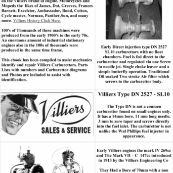 Villiers Carburettor manuals for mechanics